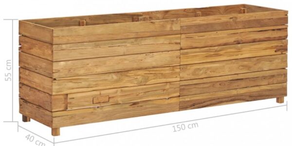 Záhradný kvetináč teakové drevo Dekorhome 150x40x55 cm