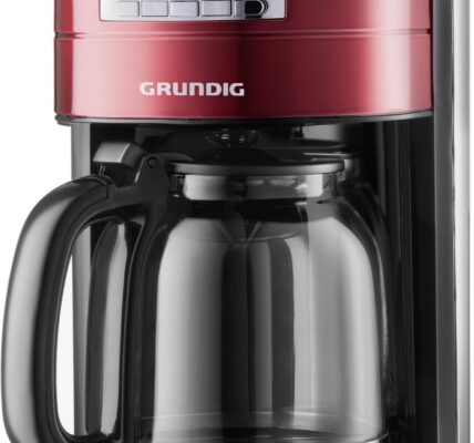 Kávovar Grundig KM 6330, červená (metalíza), čierna, nerezová oceľ