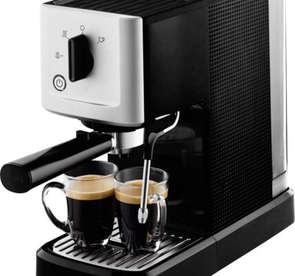 Pákový kávovar Krups Calvi XP3440, 1460 W, strieborná, čierna