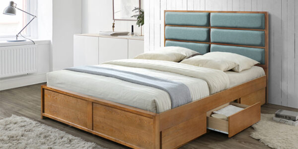 Manželská posteľ IRISUN dub / mentol 160 x 200 cm