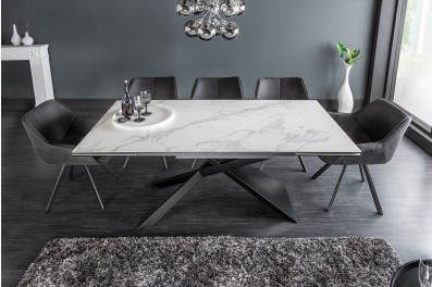 Bighome – Jedálenský stôl GLOBE II. 180-220-260 cm – sivá, biela