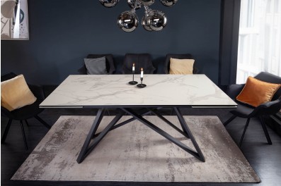 Bighome – Jedálenský stôl GLOBE 180-220-260 cm – sivá, biela