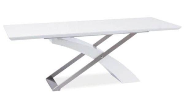Jedálenský stôl rozkladací 160/220 KROS biela lesk