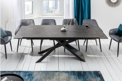 Bighome – Jedálenský stôl GLOBE 180-220-260 cm – tmavošedá, čierna