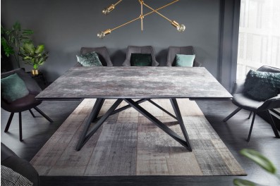 Bighome – Jedálenský stôl GLOBE 180-220-260 cm – sivá, čierna