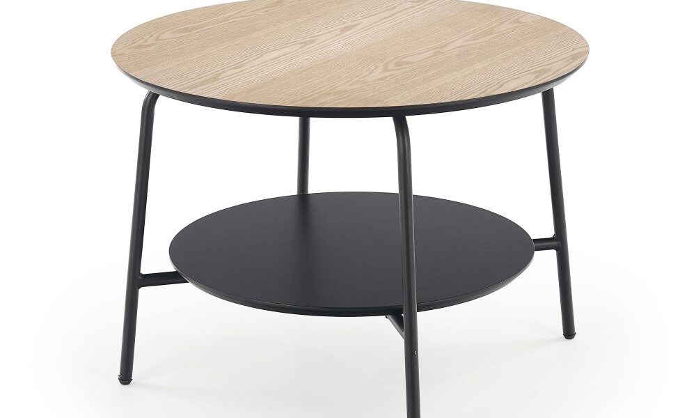Konferenčný stolík GENUA LAW3 ø60 cm jaseň / čierna