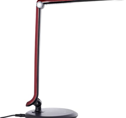 LED lampička na písací stôl Brilliant Vanita G99051/01, 8 W, červená