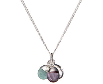 Decadorn Strieborný náhrdelník s polodrahokamami – uzdravenie, upokojenie a dôvera (retiazka, prívesok)