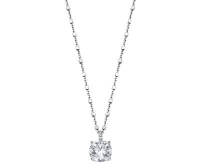 Lotus Silver Elegantný strieborný náhrdelník s čírymi zirkónmi LP2005-1 / 1 (retiazka, prívesok)