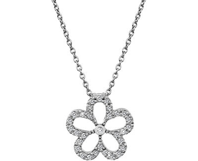 Hot Diamonds Strieborný náhrdelník s pravým diamantom Daisy DP720 (retiazka, prívesok)