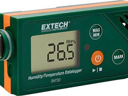 Multifunkčný datalogger Extech RHT30, Merná veličina vlhkosť vzduchu, teplota