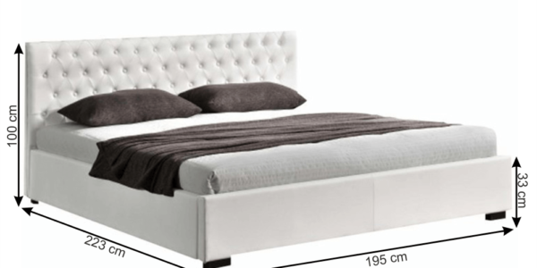 Manželská posteľ s úložným priestorom DORLEN NEW biela 183 x 200 cm