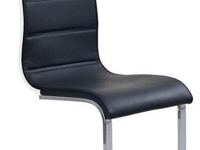 HALMAR Jedálenská stolička K104 biela/čierna eko koža