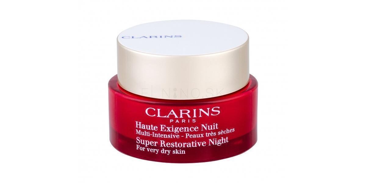 Clarins Super Restorative Night 50 ml nočný pleťový krém pre ženy na suchú pleť; na dehydratovanu pleť; proti vráskam; Prírodný