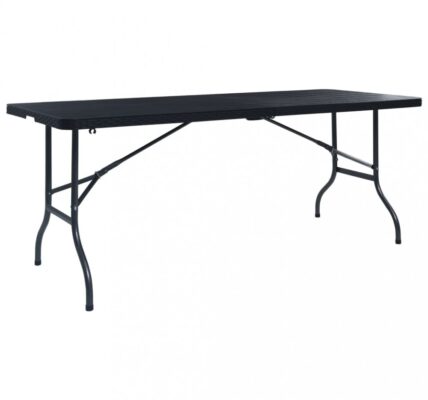 Skladací záhradný stôl 180 cm čierna Dekorhome