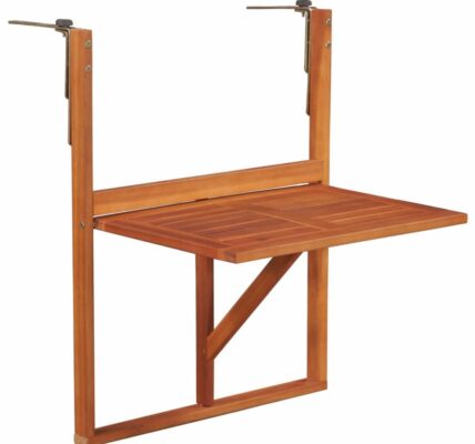 Závesný balkónový stolík z akáciového dreva Dekorhome