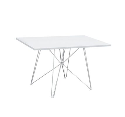 Jedálenský stôl ARTEM biela lesk / chróm