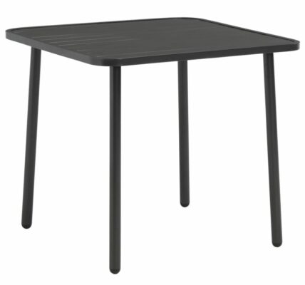 Záhradný stôl 80×80 cm tmavosivá oceľ Dekorhome