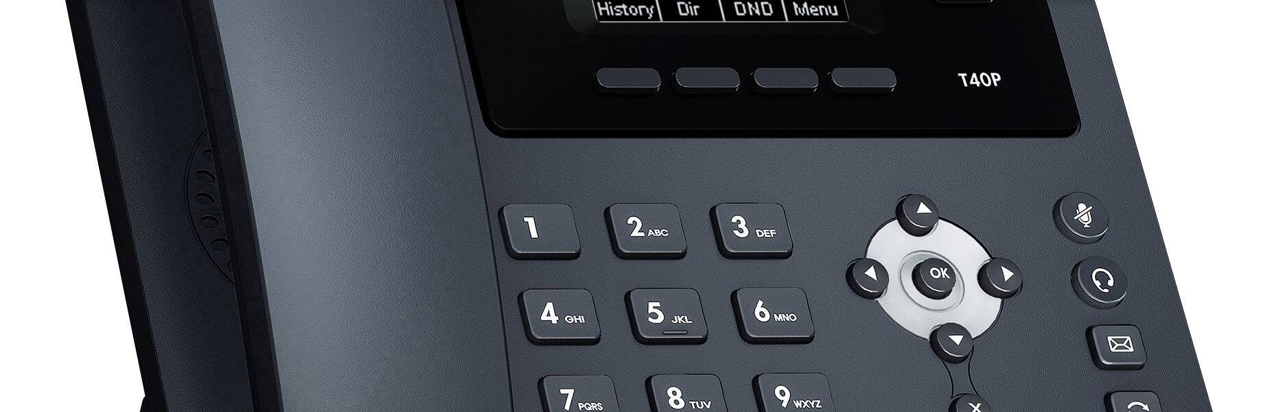 Šnúrový telefón, VoIP Yealink SIP-T40P konektor na slúchadlá, handsfree farebný-TFT/LCD čierna