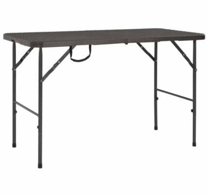 Skladací záhradný stôl 120×60 cm hnedá imitácia ratanu