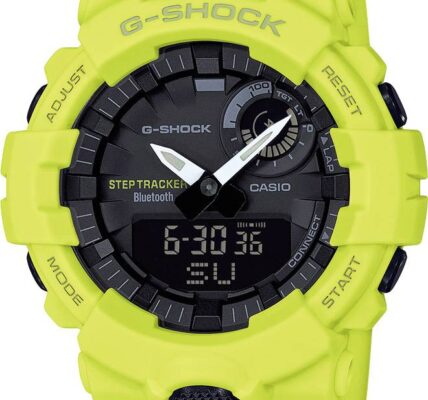 Náramkové hodinky Casio GBA-800-9AER, (d x š x v) 54.1 x 48.6 x 15.5 mm, žltá