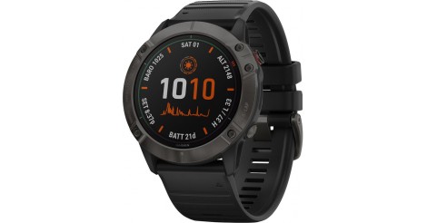 Smart hodinky Garmin Fenix 6X Pro Solar, čierna/titán