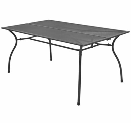 Záhradný jedálenský stôl 150×90 cm antracit oceľové pletivo