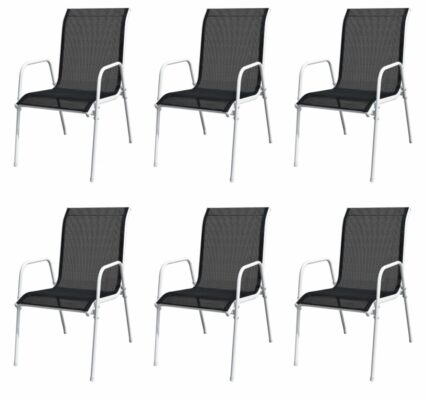 Vonkajšie jedálenský stoličky 6 ks čierne