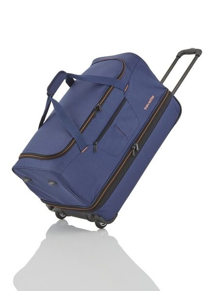 Travelite Cestovní taška na kolečkách Basics Wheeled duffle L Navy/orange 98/119 l