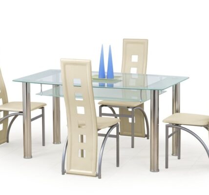 Sklenený stôl CRISTAL bezfarebný / mliečna