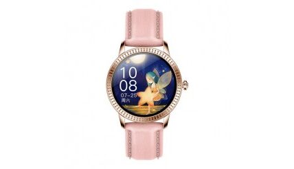 Smart hodinky Deveroux CF 18, kožený remienok, ružová