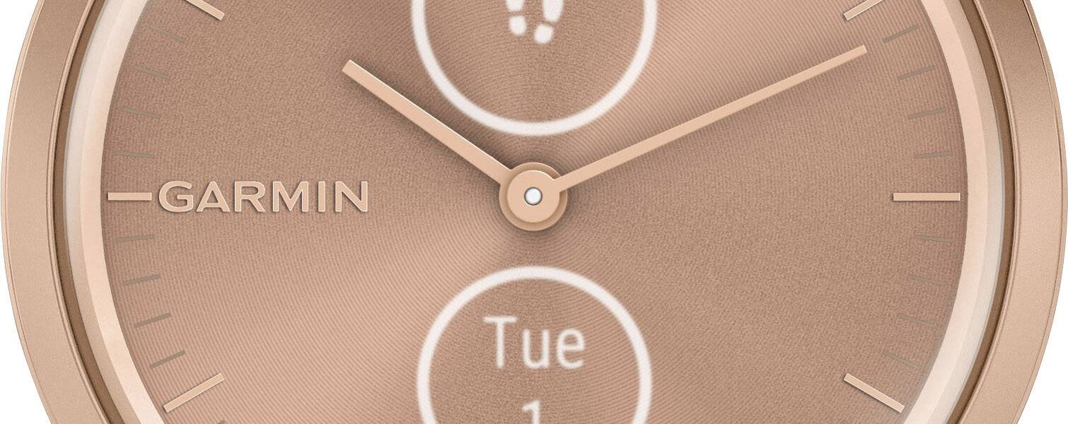Smart hodinky Garmin vivomove Style, Rose Gold-White, Silicone