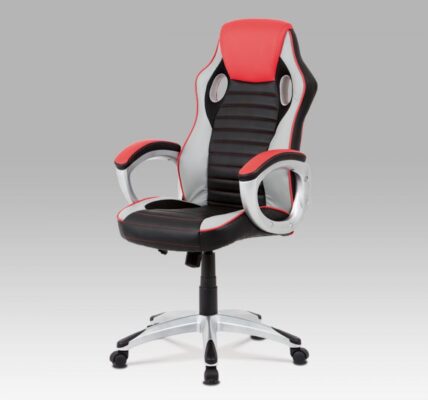 Kancelárska stolička KA-V507 ekokoža / plast Červená
