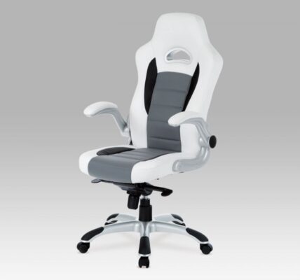Kancelárska stolička KA-E240B ekokoža / plast Biela