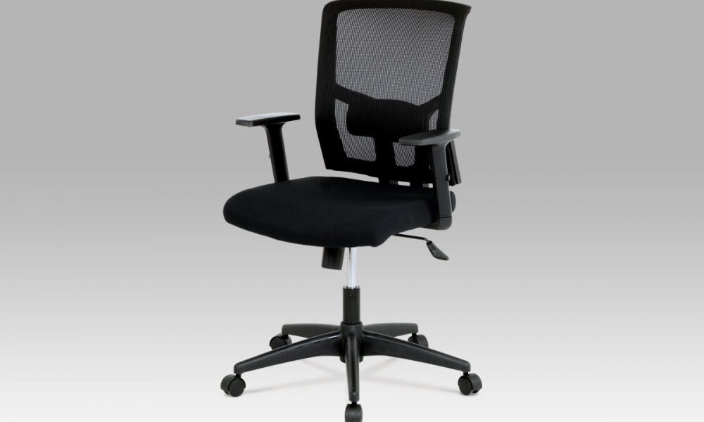 Kancelárska stolička KA-B1012 látka / plast Čierna