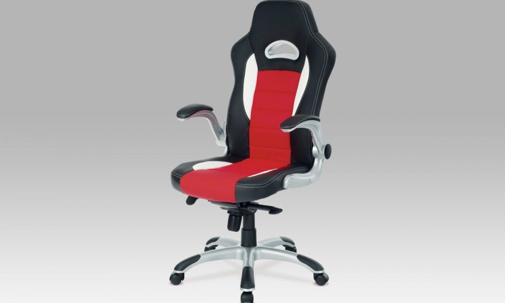 Kancelárska stolička KA-E240B ekokoža / plast Červená