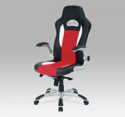 Kancelárska stolička KA-E240B ekokoža / plast Červená