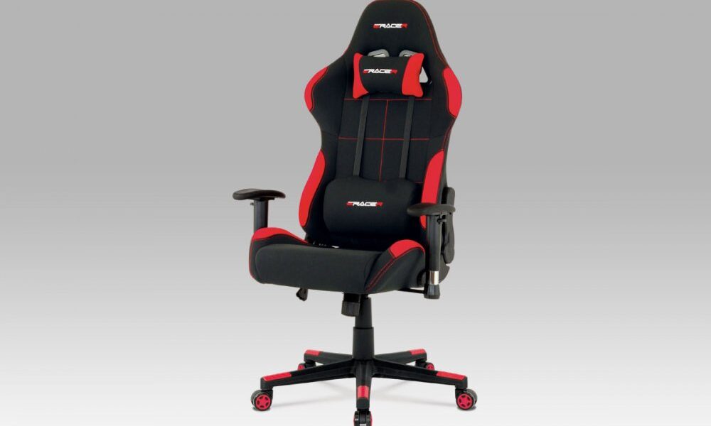 Kancelárska stolička KA-F02 látka / plast Červená