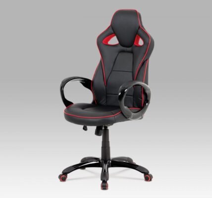 Kancelárska stolička KA-E812 ekokoža / plast Červená