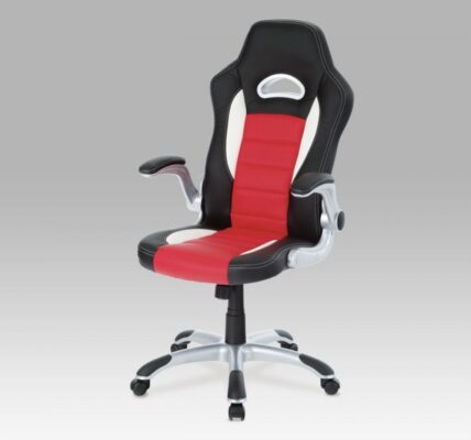 Kancelárska stolička KA-N240 RED červená / čierna / biela