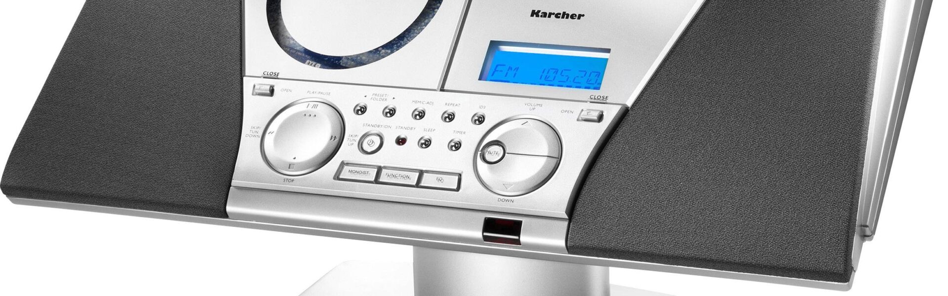 Stereo systém Karcher MC 6550(N), AUX, CD, kazeta, UKW, strieborná