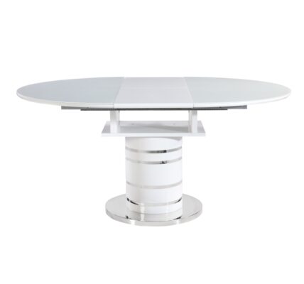 Jedálenský stôl rozkladací 120/160 ZAMON biela lesk