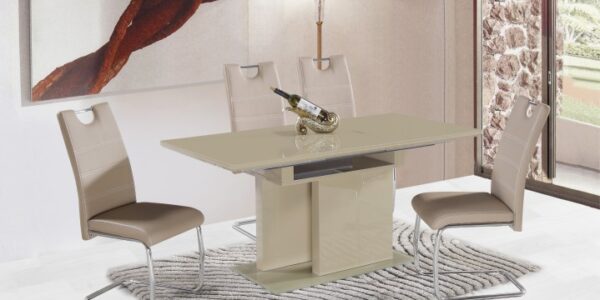 Jedálenský rozkladací stôl VIRAT capuccino extra vysoký lesk