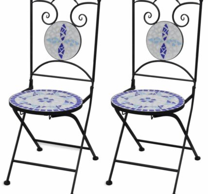 Záhradná skladacia stolička 2 ks Modrá