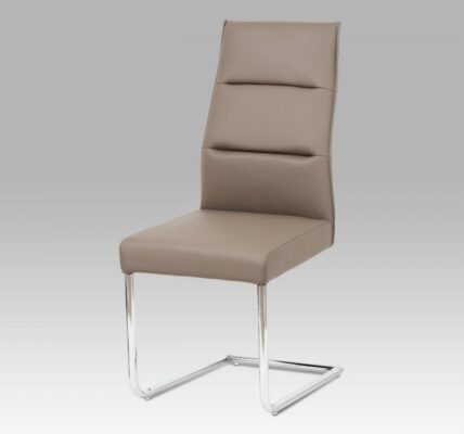 Jedálenská stolička WE-5033 CAP1 cappuccino / chróm