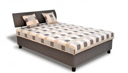 Čalúnená posteľ George 140×200, hnedá, vrátane matracov a úp