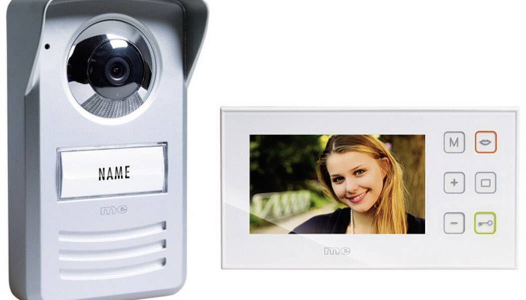 Káblový domové videotelefón m-e modern-electronics PVD-4410, strieborná, biela