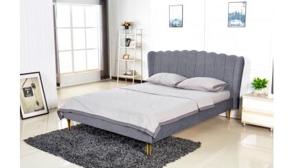 Čalúnená posteľ Florence 160×200, sivá, vrátane roštu