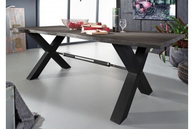 Bighome – DARKNESS Jedálenský stôl 260×100 cm – čierne nohy, sivá, akácia