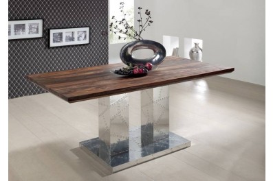 Bighome – PLAIN SHEESHAM Jedálenský stôl 178×90 cm – kovový podstavec, palisander